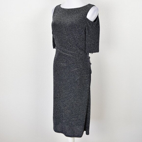 Lauren Ralph Lauren Cold Shoulder Metallic Sheath Dress - 10 - Picture 3 of 8